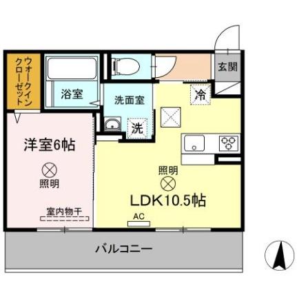 パームツリーＡ 103｜岡山県岡山市南区西市(賃貸アパート1LDK・1階・40.00㎡)の写真 その2