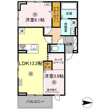 （仮）奉還町4丁目ＰＪＤーＲＯＯＭ工事 201｜岡山県岡山市北区奉還町４丁目(賃貸アパート2LDK・2階・58.37㎡)の写真 その2