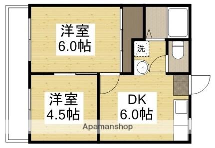 メゾンＭＫ神田 203｜岡山県岡山市北区神田町１丁目(賃貸マンション2DK・2階・36.42㎡)の写真 その2