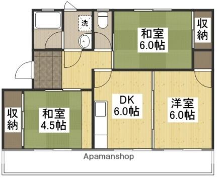 コンフォール操風  ｜ 岡山県岡山市中区平井３丁目（賃貸マンション3DK・3階・57.38㎡） その2