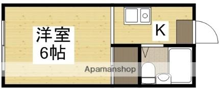 サンフェイバァマンション 211｜岡山県岡山市北区北方３丁目(賃貸マンション1K・2階・18.00㎡)の写真 その2