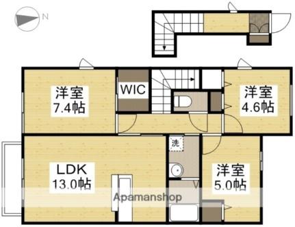 シャーメゾン原尾島　II棟 202｜岡山県岡山市中区原尾島４丁目(賃貸アパート3LDK・2階・74.93㎡)の写真 その2