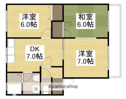 ファミーユ人見Ａ棟 101｜岡山県岡山市北区三野３丁目(賃貸アパート3DK・1階・46.20㎡)の写真 その2