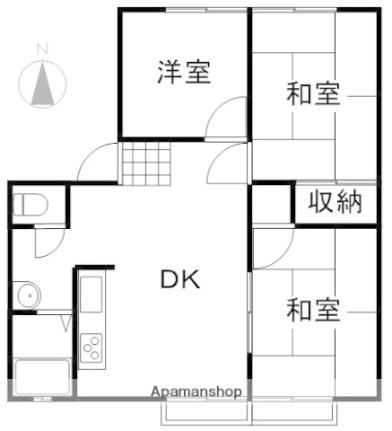 岡山県岡山市南区西市(賃貸アパート3DK・1階・41.90㎡)の写真 その2