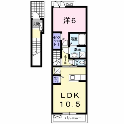 ＨＹ　アヴェニュー 202｜岡山県岡山市中区中島(賃貸アパート1LDK・2階・44.97㎡)の写真 その2