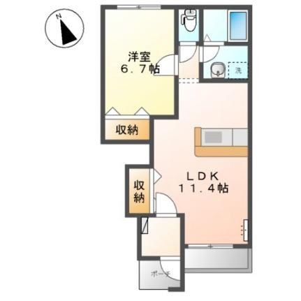 フィオリスタ　アンジェラ 105｜岡山県岡山市中区関(賃貸アパート1LDK・1階・44.88㎡)の写真 その2