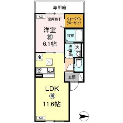 あかりII 101｜岡山県岡山市中区原尾島４丁目(賃貸アパート1LDK・1階・41.26㎡)の写真 その2