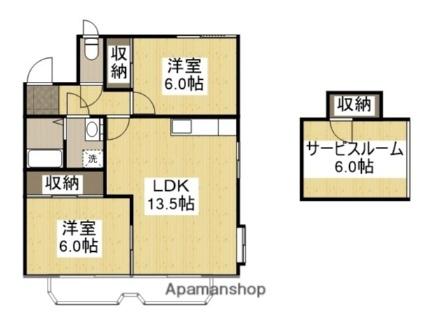 サンハイツテラオI 201｜岡山県岡山市北区今７丁目(賃貸アパート2SLDK・2階・62.00㎡)の写真 その2