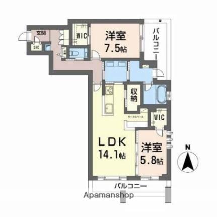 シャーメゾンプレミア上中野（ＢＥＬＳ認証） 305｜岡山県岡山市北区上中野１丁目(賃貸マンション2LDK・3階・79.25㎡)の写真 その2