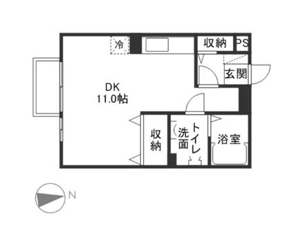 ＤＯＬＣＥ 102｜岡山県岡山市中区赤田(賃貸アパート1R・1階・29.25㎡)の写真 その2