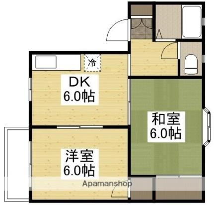 岡山県岡山市北区平野(賃貸アパート2DK・2階・39.74㎡)の写真 その2