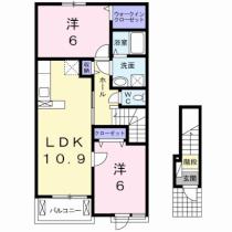 クラウド下市　Ｂ 202 ｜ 岡山県赤磐市下市（賃貸アパート2LDK・2階・57.21㎡） その2