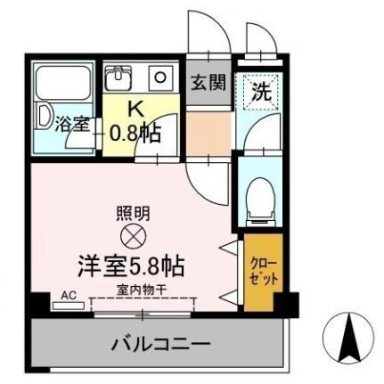 岡山県岡山市北区田中(賃貸アパート1K・1階・20.70㎡)の写真 その2