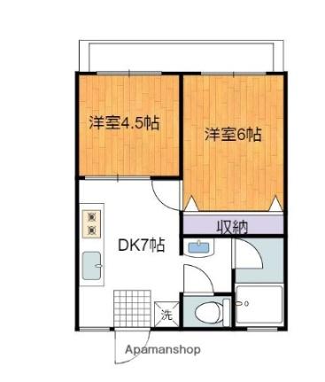 岡山県岡山市北区花尻ききょう町(賃貸アパート2DK・2階・34.78㎡)の写真 その2