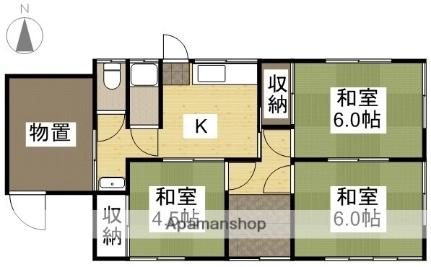 泉田貸家2 1｜岡山県岡山市南区泉田１丁目(賃貸一戸建3K・1階・49.68㎡)の写真 その2