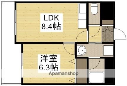 岡山県岡山市中区浜(賃貸マンション1LDK・2階・34.02㎡)の写真 その2