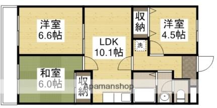 岡山県岡山市北区今３丁目(賃貸マンション3LDK・1階・60.00㎡)の写真 その2