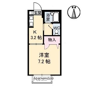 岡山県岡山市北区平田(賃貸アパート1K・2階・24.71㎡)の写真 その2