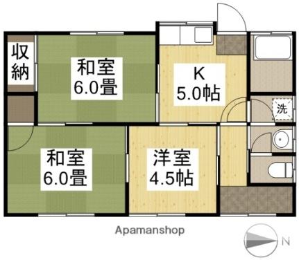 中島塩津様借家　101 1｜岡山県倉敷市中島(賃貸一戸建3K・1階・47.21㎡)の写真 その2