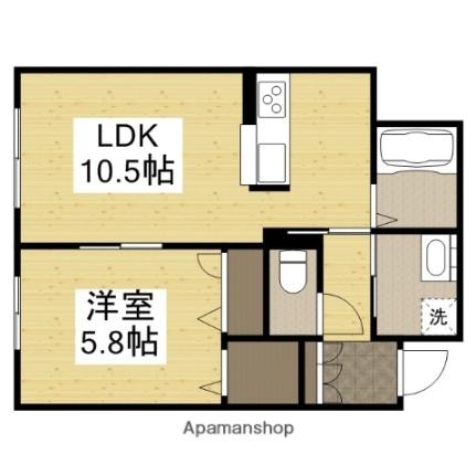 岡山県岡山市北区今５丁目(賃貸アパート1LDK・1階・41.23㎡)の写真 その2