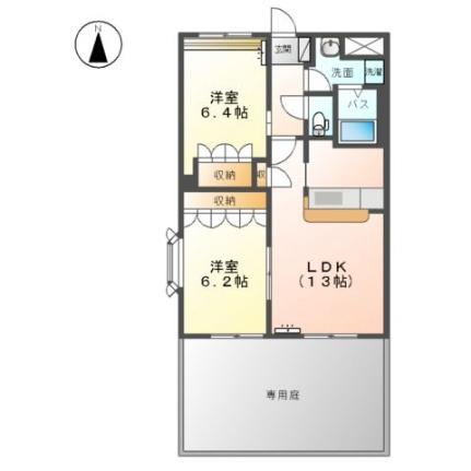 シエル　Ｒ 105｜岡山県倉敷市西阿知町(賃貸アパート2LDK・1階・57.33㎡)の写真 その2