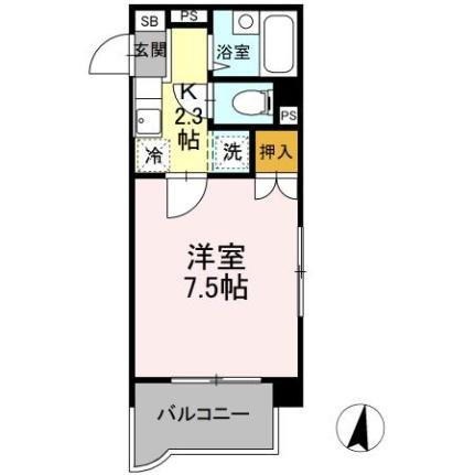 岡山県岡山市北区大元２丁目(賃貸マンション1K・5階・22.40㎡)の写真 その2