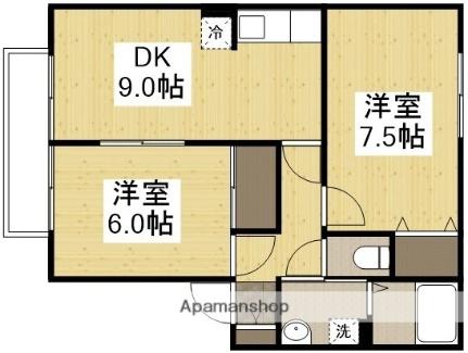 ビーライン中庄Ｄ 202｜岡山県倉敷市徳芳(賃貸アパート2DK・2階・52.80㎡)の写真 その2