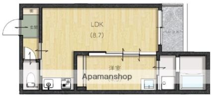 岡山県岡山市中区国富１丁目(賃貸アパート1LDK・1階・31.30㎡)の写真 その2