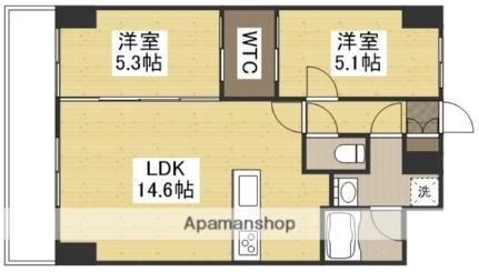 Ｂｅｌｌａ　ｃａｓａ　Ｓｏｕｔｈ 806｜岡山県倉敷市老松町３丁目(賃貸マンション2LDK・8階・56.32㎡)の写真 その2