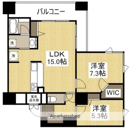 岡山県岡山市北区天瀬(賃貸マンション2LDK・12階・58.93㎡)の写真 その2