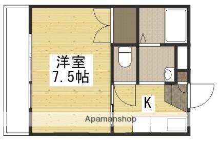 ブランシュ富士 307｜岡山県岡山市中区西川原１丁目(賃貸マンション1K・3階・23.27㎡)の写真 その2