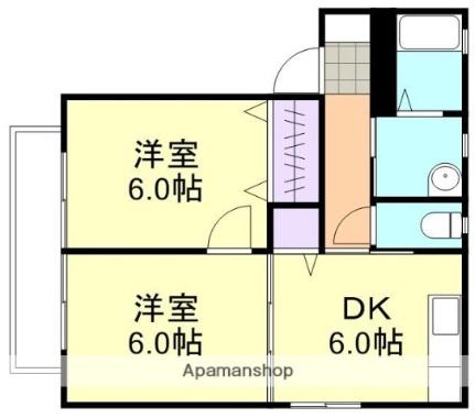 岡山県倉敷市福田町古新田（賃貸アパート2DK・2階・43.01㎡） その2