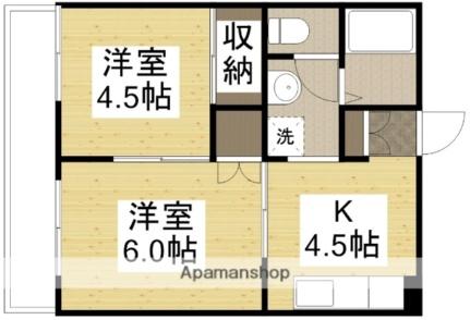 岡山県倉敷市中庄(賃貸マンション2K・2階・31.88㎡)の写真 その2