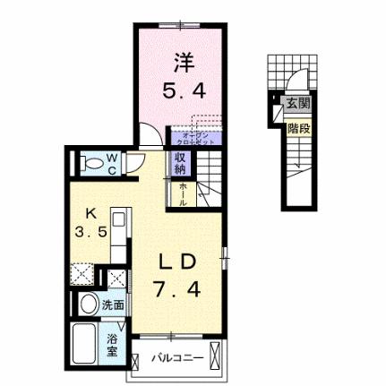 サイオン　α 201 ｜ 岡山県倉敷市中島（賃貸アパート1LDK・2階・41.26㎡） その2