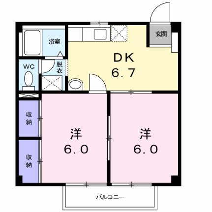 アイビーハイツＣ 101｜岡山県岡山市南区西市(賃貸アパート2DK・1階・40.58㎡)の写真 その2