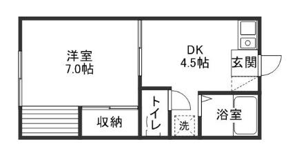 岡山県岡山市中区新京橋３丁目（賃貸アパート1DK・1階・26.71㎡） その2