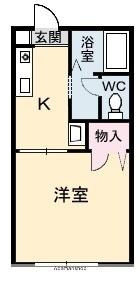 岡山県倉敷市日吉町(賃貸アパート1K・1階・24.81㎡)の写真 その2