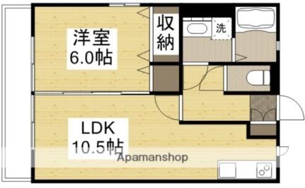 オランジュＣ 202｜岡山県倉敷市西中新田(賃貸アパート1LDK・2階・40.73㎡)の写真 その2