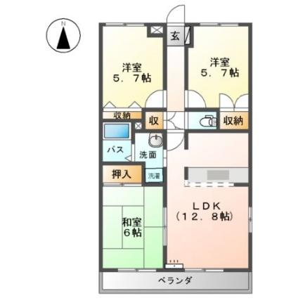 エルグランディールI 101｜岡山県倉敷市大内(賃貸アパート3LDK・1階・66.15㎡)の写真 その2