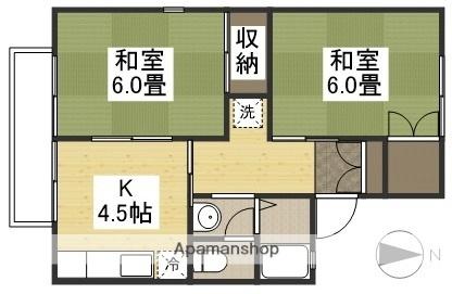 セジュール金光Ａ 201 ｜ 岡山県倉敷市福田町浦田（賃貸アパート2K・2階・40.35㎡） その2