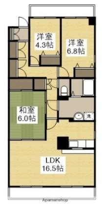 グリーンコート日吉 108｜岡山県倉敷市日吉町(賃貸マンション3LDK・1階・75.05㎡)の写真 その2