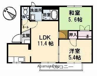 岡山県倉敷市連島中央１丁目(賃貸アパート2LDK・2階・48.84㎡)の写真 その2