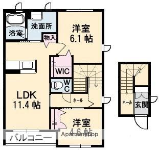 岡山県倉敷市玉島長尾(賃貸アパート2LDK・2階・62.85㎡)の写真 その2