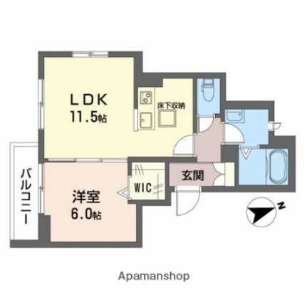 岡山県倉敷市松島(賃貸アパート1LDK・1階・43.86㎡)の写真 その2