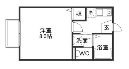 岡山県岡山市北区庭瀬(賃貸アパート1K・1階・23.20㎡)の写真 その2