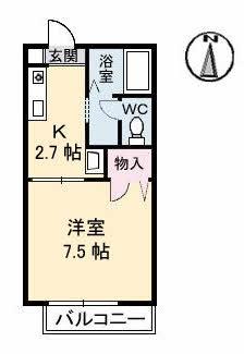 セフィーラ 105｜岡山県倉敷市日吉町(賃貸アパート1K・1階・24.81㎡)の写真 その2