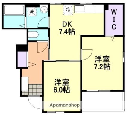 岡山県倉敷市玉島乙島（賃貸アパート2DK・1階・50.03㎡） その2