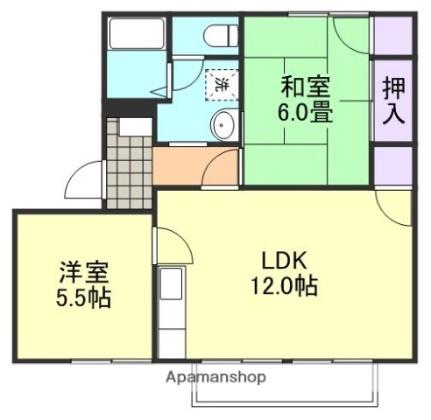 岡山県笠岡市十一番町（賃貸アパート2LDK・1階・51.23㎡） その2