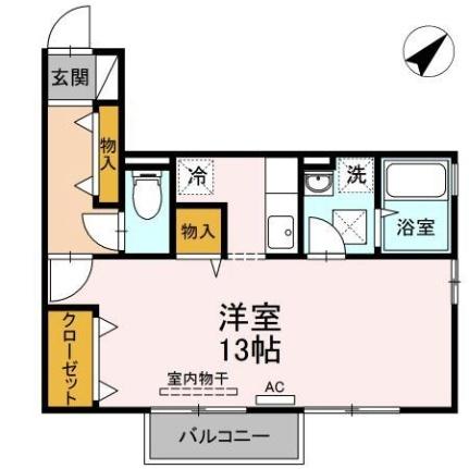 岡山県岡山市南区西市(賃貸アパート1R・2階・35.96㎡)の写真 その2