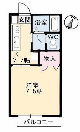岡山県総社市井手(賃貸アパート1K・2階・24.85㎡)の写真 その2